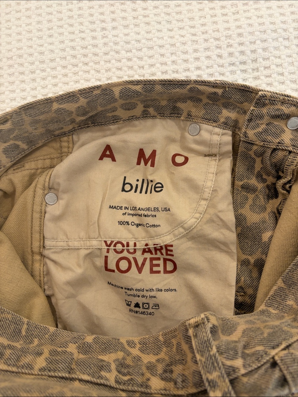 AMO Leopard-Print High-Rise Jeans - Brown - Picture 4 of 5